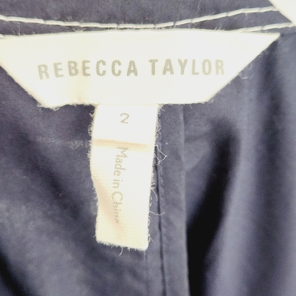 Rebecca Taylor Cotton Poplin Wrap Sleeveless Mini Dress in Navy Size 2 - Picture 11 of 13